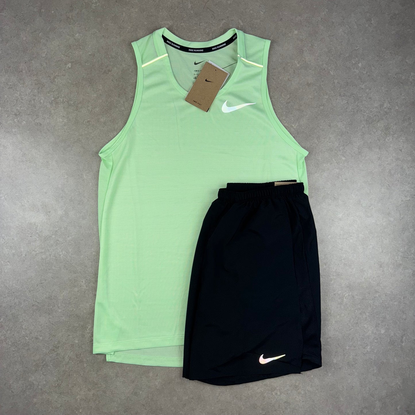 Nike Miler Vest Set - Vapor Green/Black