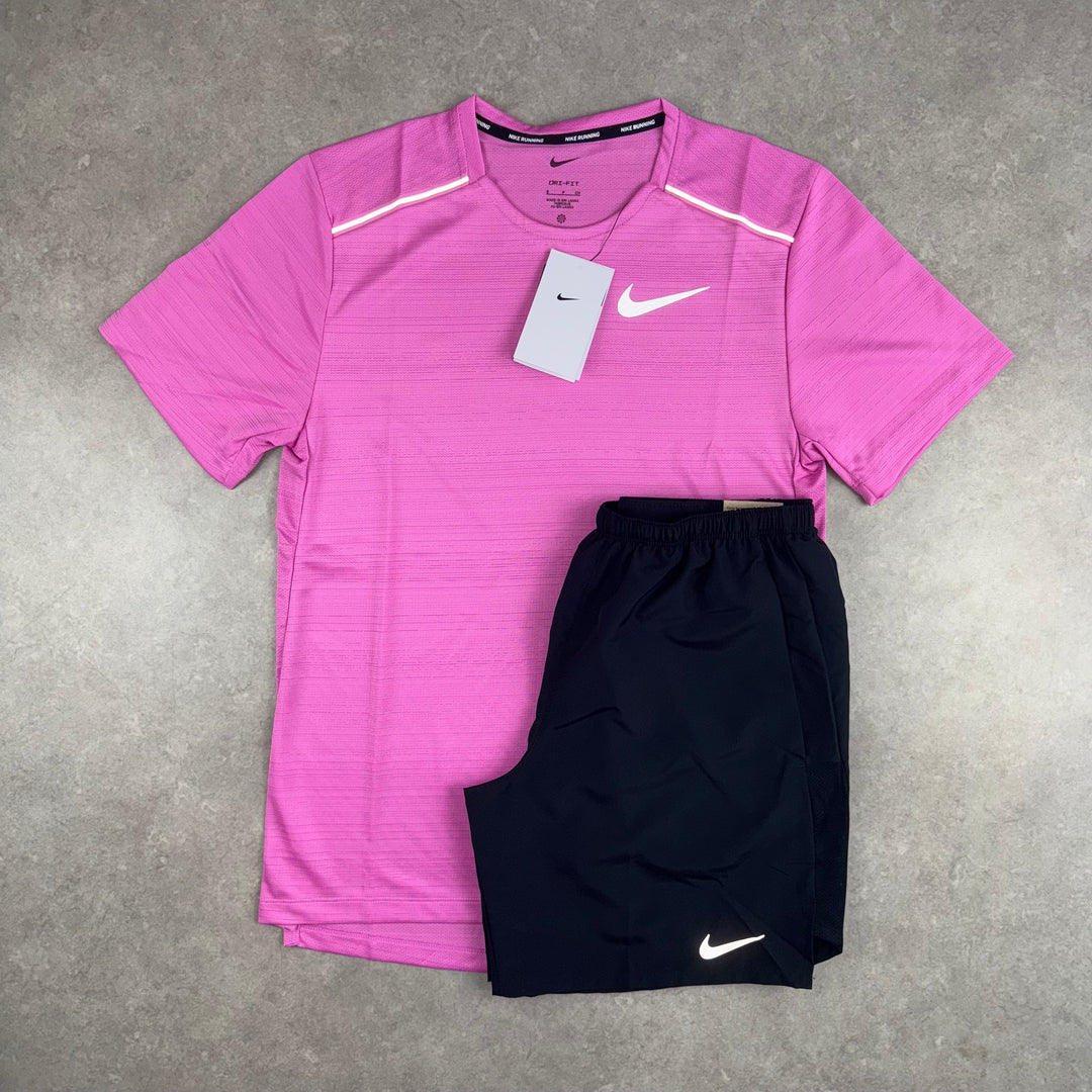 Nike Miler T-Shirt Set - Playful Pink/Black