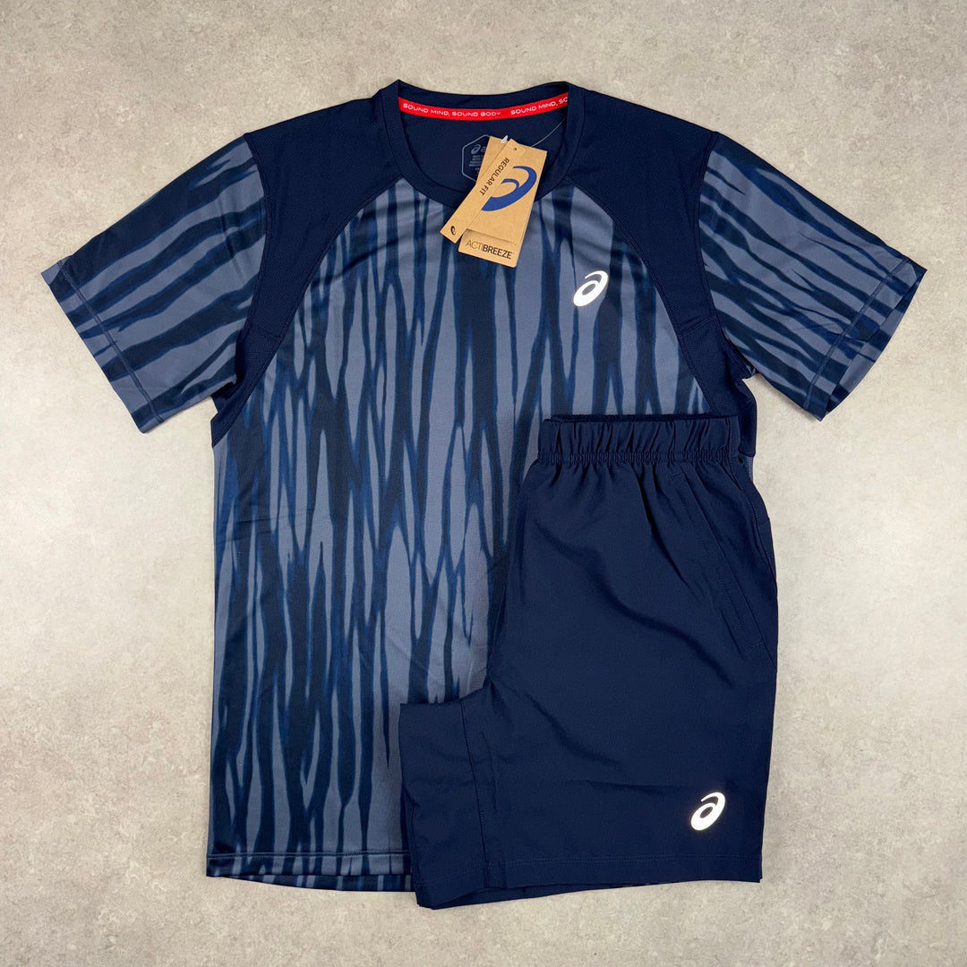 Asics AOP T-Shirt Set - Midnight/Midnight