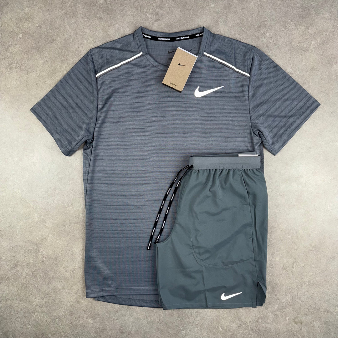 Nike Miler x Flex Stride Shorts Set - Grey