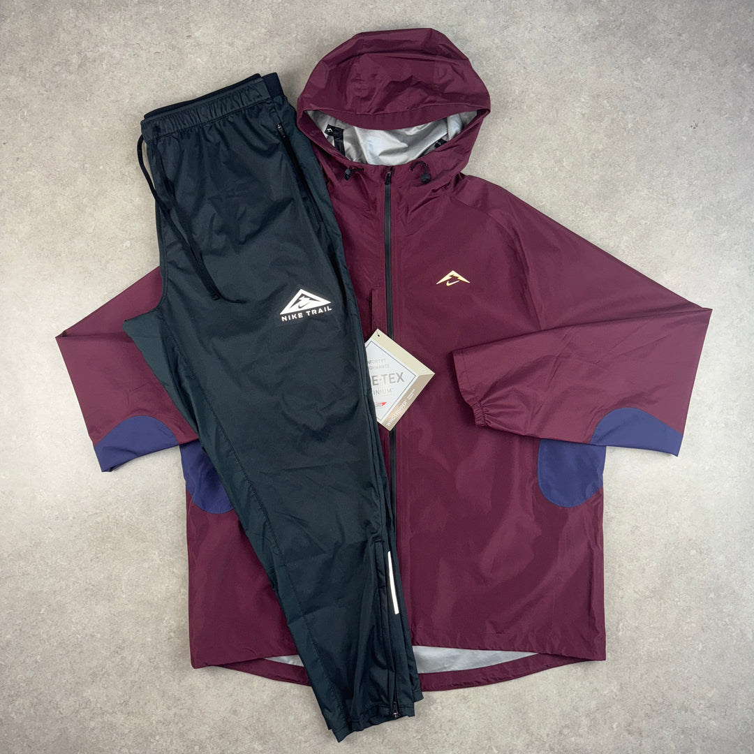 Nike Trail GOR-TEX INFINIUM Jacket x Trail Phenom Pants Set - Maroon/Black