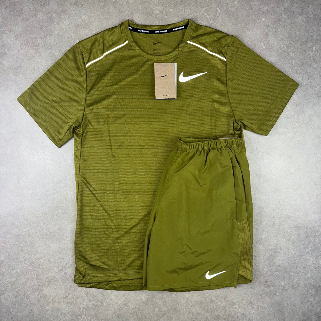 Nike Miler T-Shirt Set - Pacific Moss