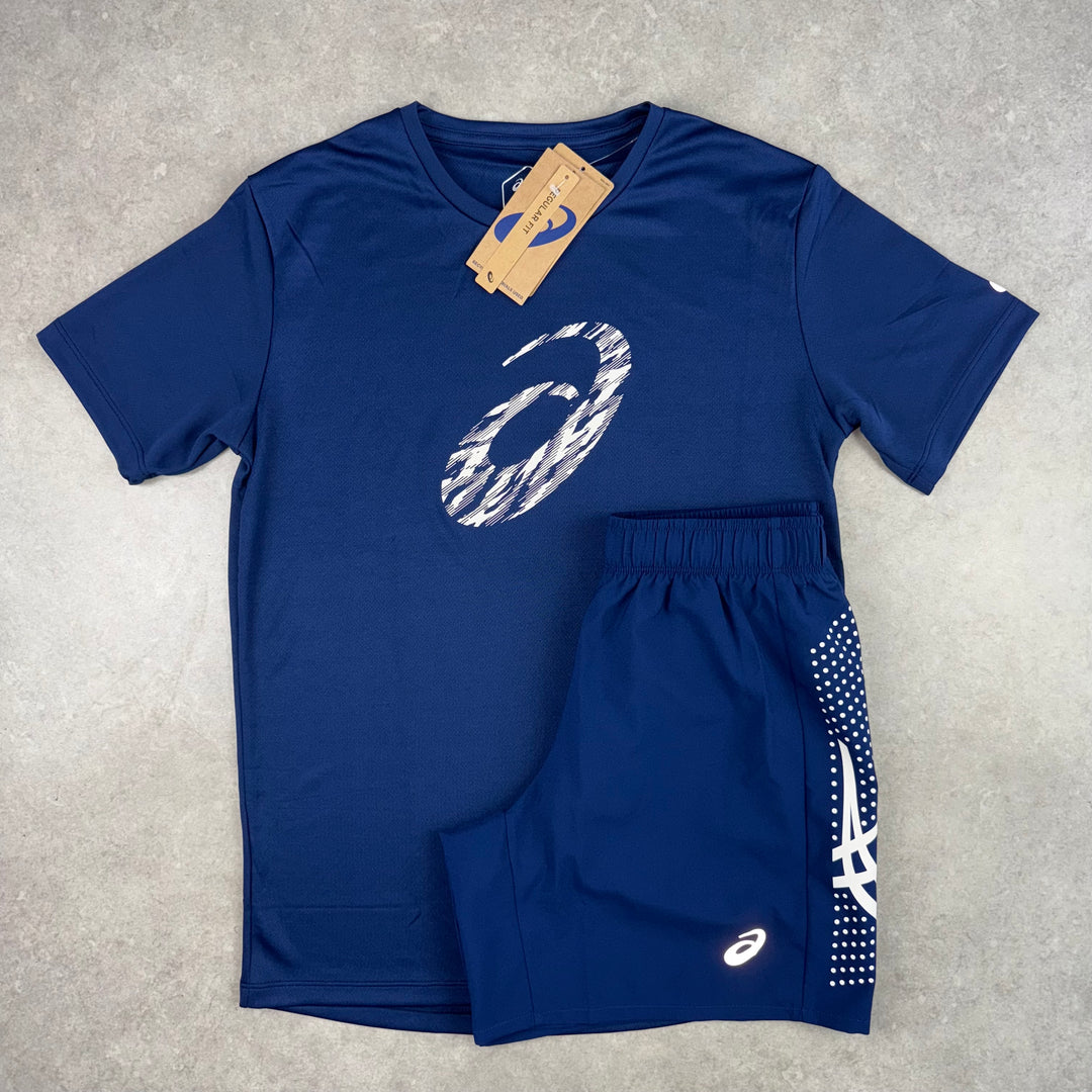 Asics Tee x Icon Shorts Set - Navy