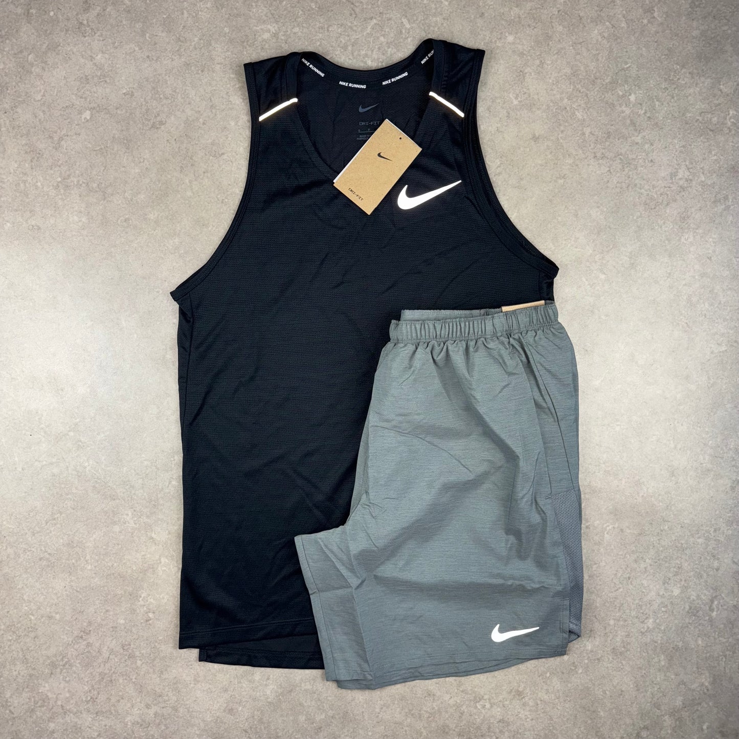Nike Miler Vest Set - Black/Grey