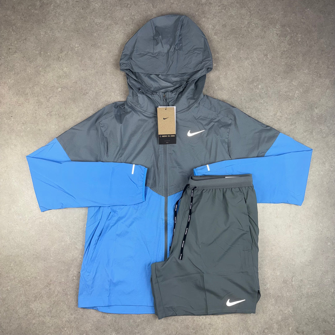Nike UV Windrunner Jacket x Flex Stride Shorts Set - University Blue