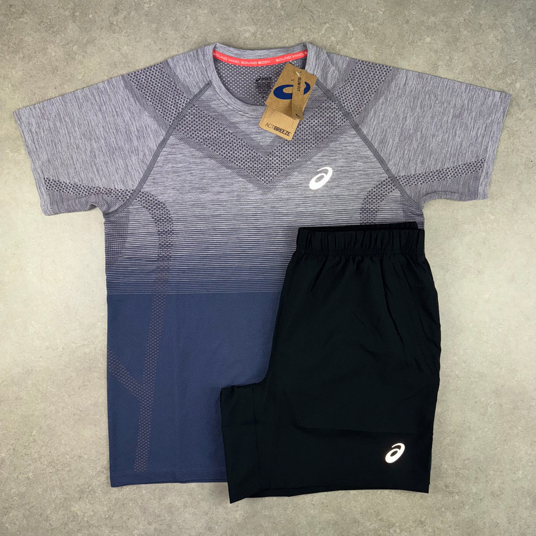 Asics Seamless T-Shirt Set - Indigo/Black