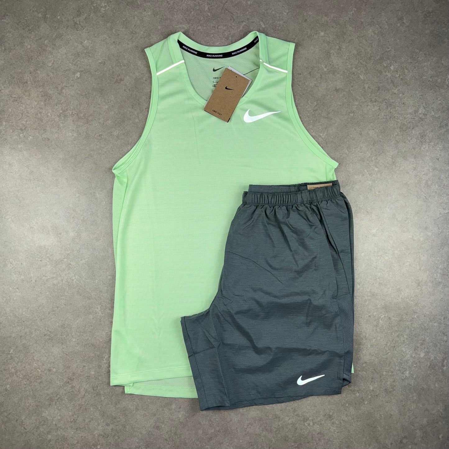 Nike Miler Vest Set - Vapor Green/Grey