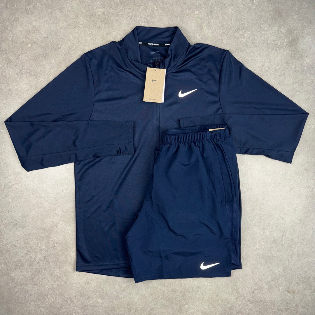 Nike Pacer Half Zip x Challenger Shorts Set - Navy