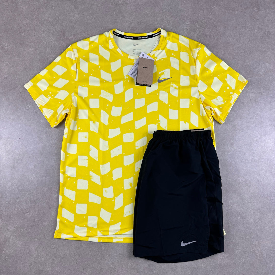 Nike Miler DYE T-Shirt Set - Yellow