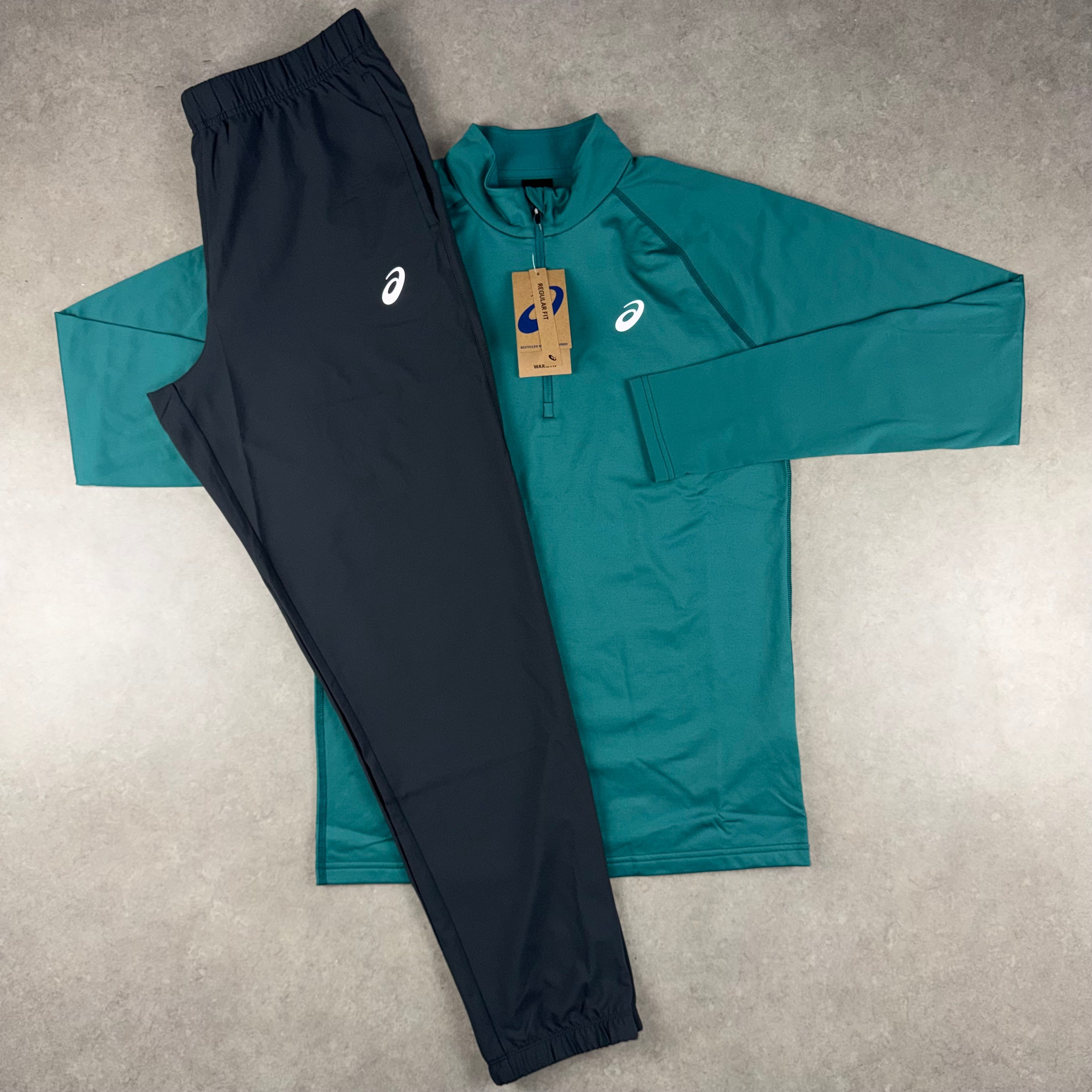 Asics Winter Half-Zip x Woven Pants Set - Rainy Lake/Grey – Monde