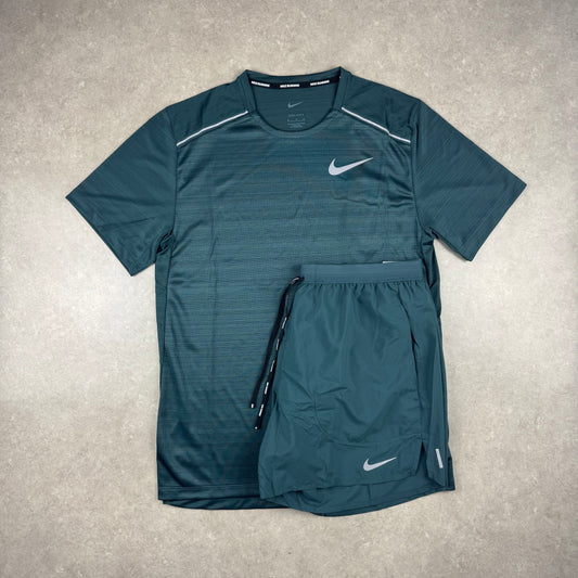 Nike Miler T-Shirt Set x Flex Stride Shorts - Deep Jungle