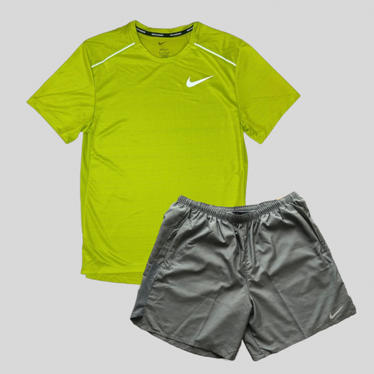 Nike Miler T-Shirt Set - Lime Green