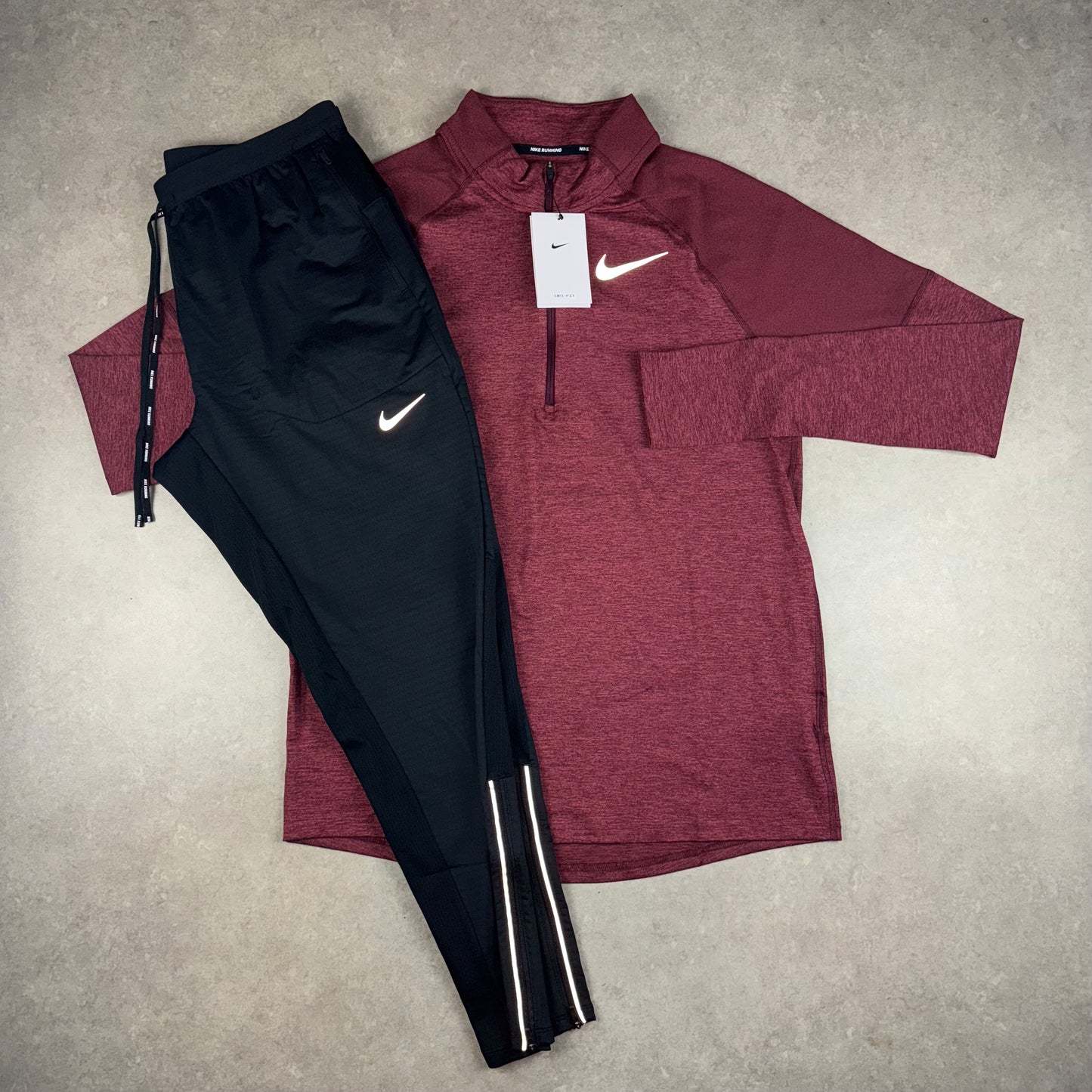 Nike Element Half-Zip x Phenom Pants Set - Burgundy