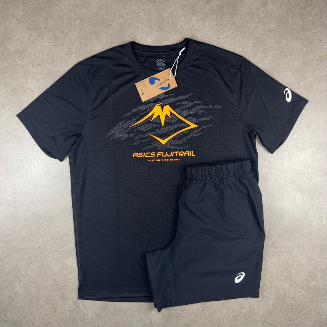 Asics Fugitrail T-Shirt x Sport Run Short Set - Black