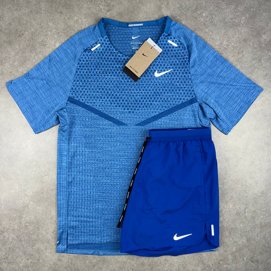 Nike Tech Knit T-Shirt Set x Flex Stride Shorts Set - University Blue/Royal Blue