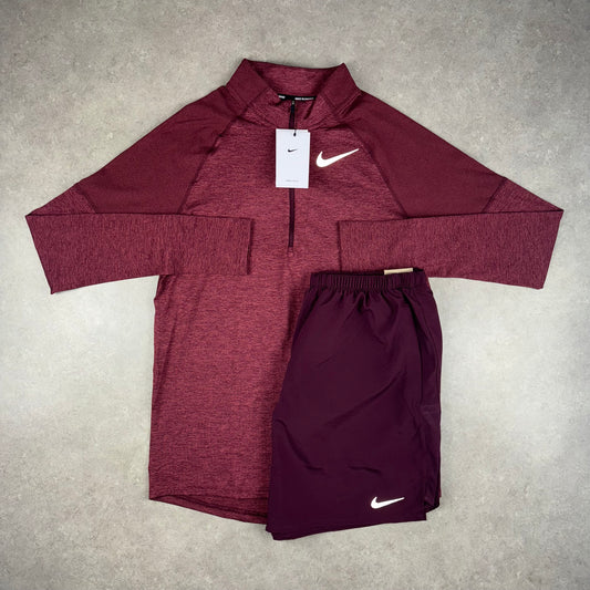 Nike Element Half-Zip x Challenger Shorts - Burgundy