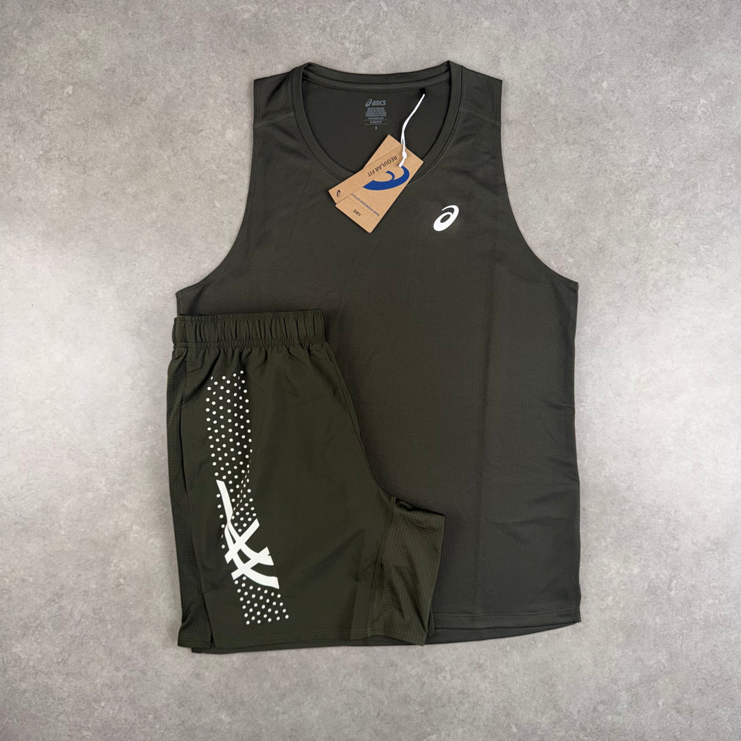 Asics Icon Vest Set - Brown Stone