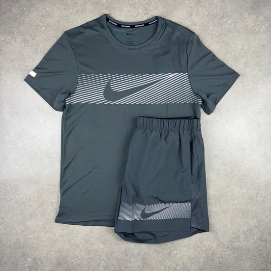 Nike Flash Miler T-Shirt Set - Grey