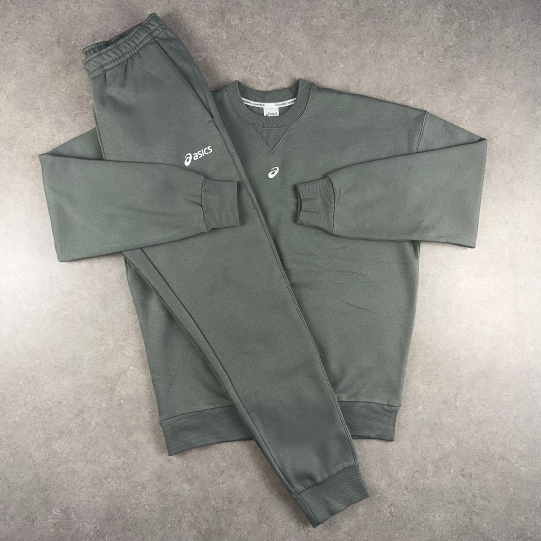 Asics Club Fleece Tracksuit Set - Khaki Green