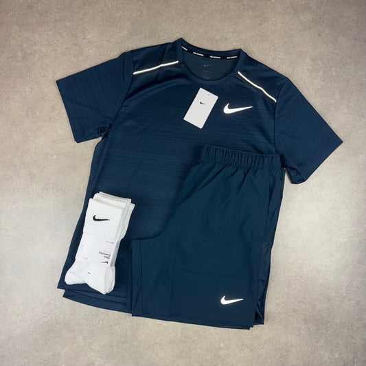 Nike Miler T-Shirt Set - Armoury Navy