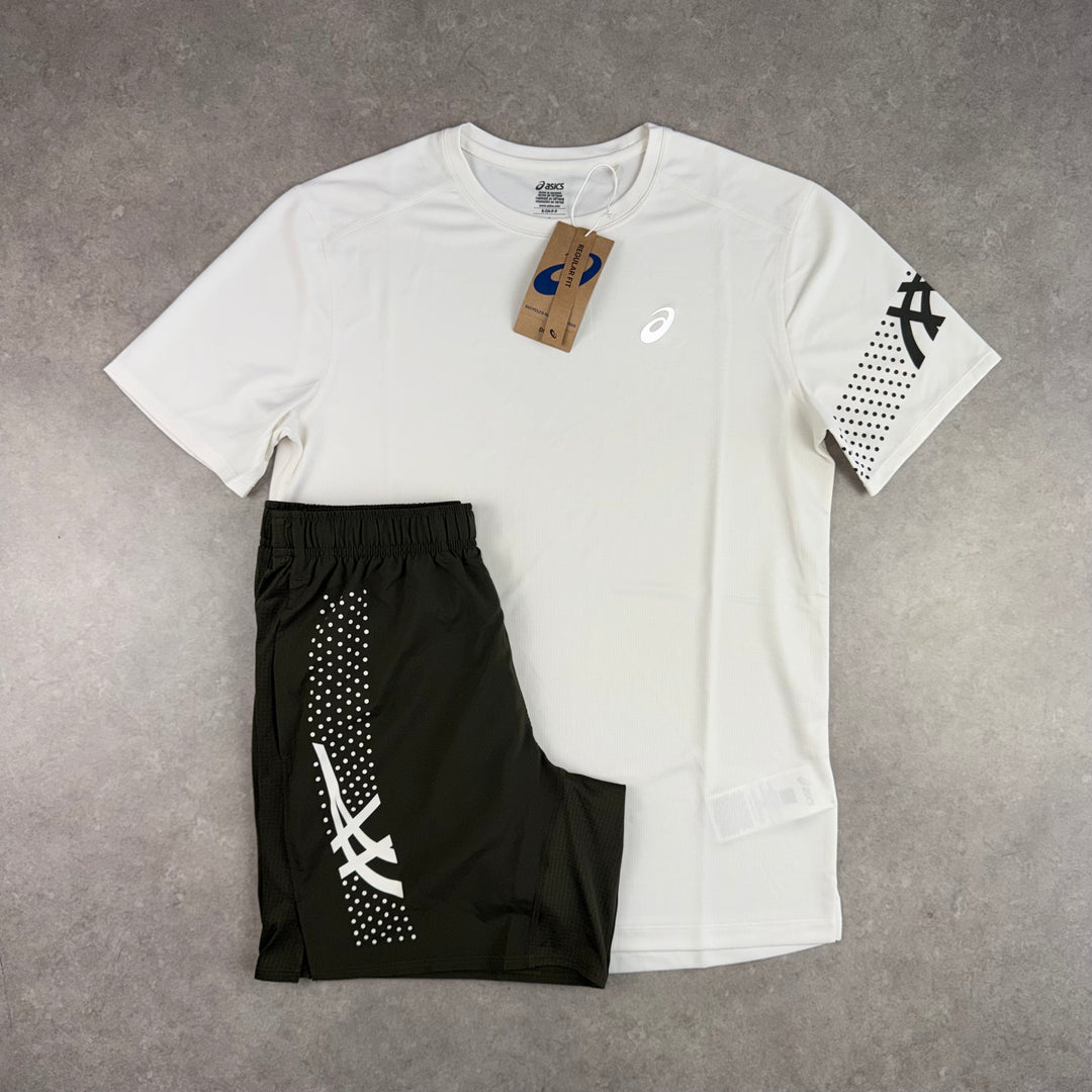 Asics Icon T-Shirt Set - Cream/Brown Stone