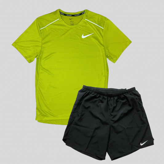 Nike Miler T-Shirt Set - Lime Green