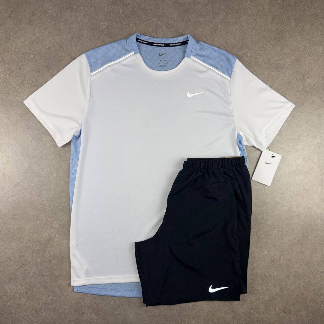 Nike Miler T-Shirt x Challenger Shorts Set - White/Cobalt