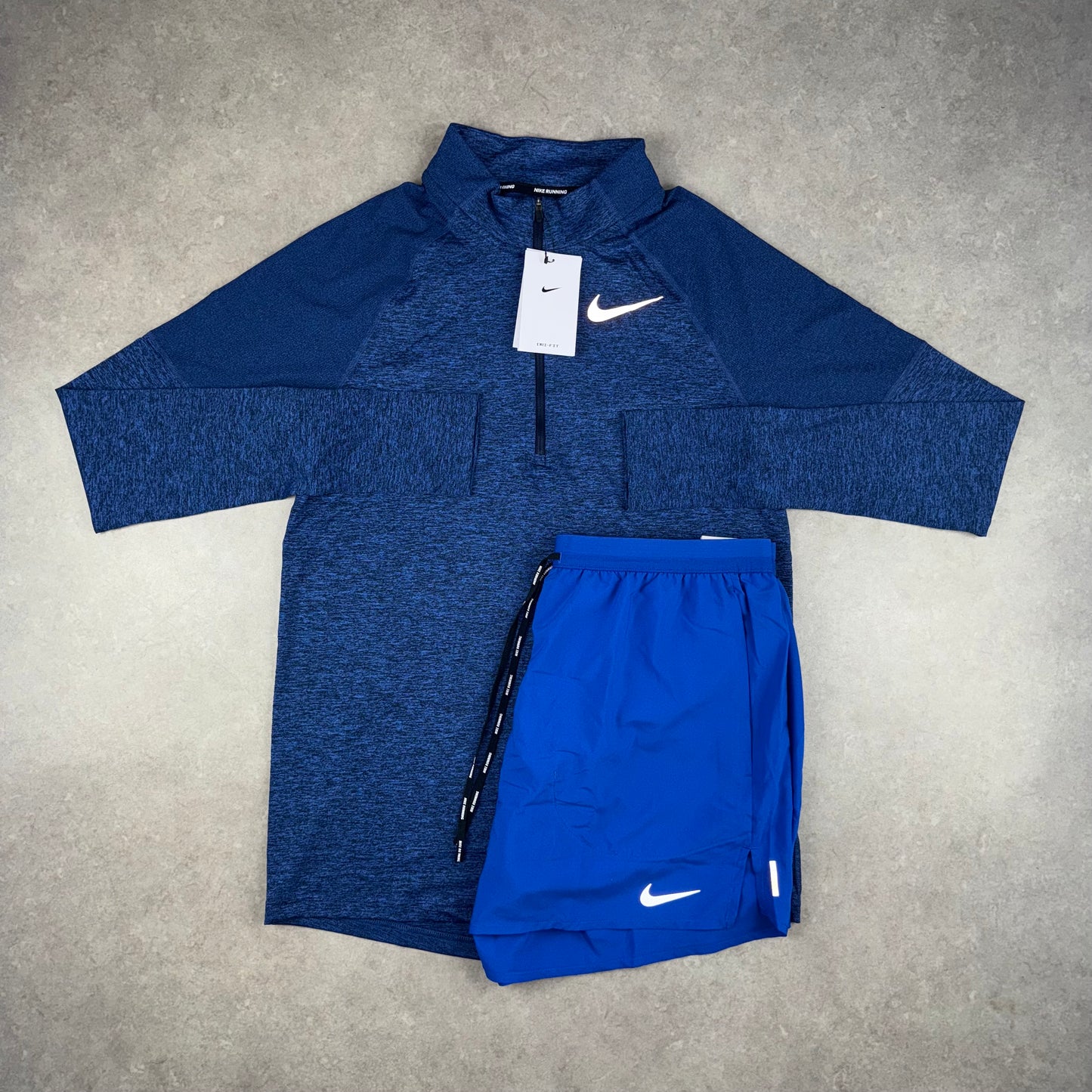 Nike Element Half-Zip x Flex Stirde Shorts  - Blue