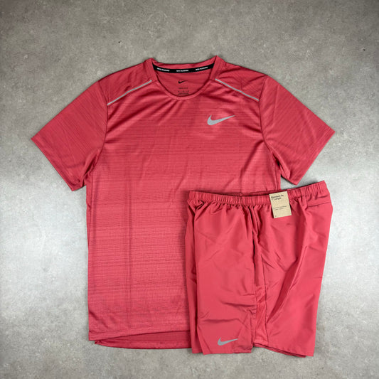 Nike Miler T-Shirt Set - Adobe Red